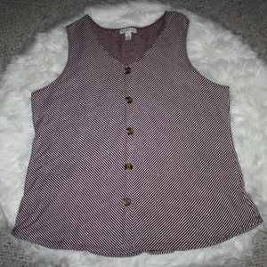 New York Laundry Striped Sleeveless Top